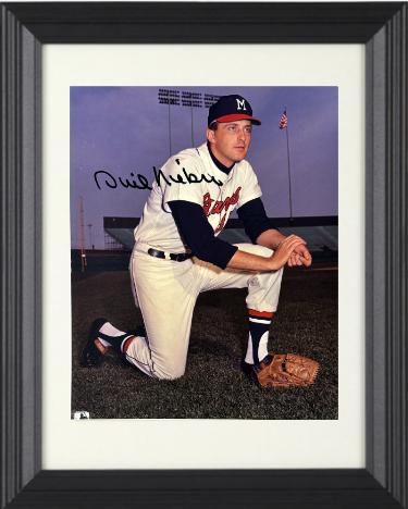 Phil Niekro signed Milwaukee Braves MLB 8x10 Photo minor dings Custom Framing- COA (HOF)