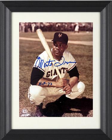 Monte Irvin signed New York Giants MLB Licensed 8x10 Photo HOF 73 minor dings Custom Framing- COA/Ticket