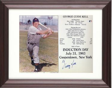 George Kell signed Detroit Tigers MLB Licensed Hall of Fame Induction Day 8x10 Photo/Card Custom Framing- COA