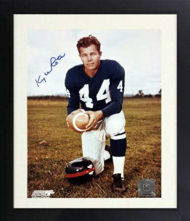 Kyle Rote signed New York Giants NFL 8x10 Photo minor dings Custom Framing- COA/Show Ticket (SMU)