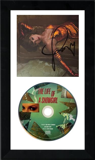 Taylor Swift 2025 The Life of a Showgirl CD Signed 4.75x4.75 Photo Art Card #2 w/ Heart 6.5x12 Custom Framing- Beckett Review