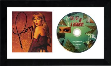 Taylor Swift 2025 The Life of a Showgirl CD Signed 4.75x4.75 Photo Art Card #3 w/ Heart 6.5x12 Custom Framing- Beckett Review