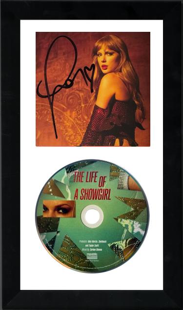 Taylor Swift 2025 The Life of a Showgirl CD Signed 4.75x4.75 Photo Art Card #3 w/ Heart 6.5x12 Custom Framing- Beckett Review