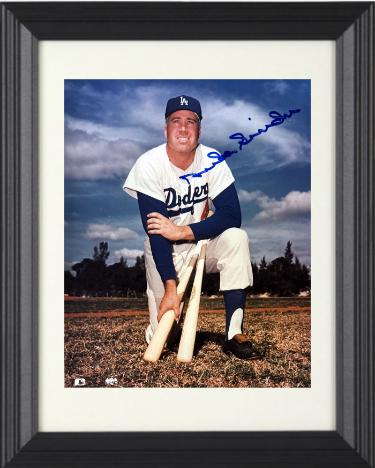 Duke Snider signed Los Angeles Dodgers MLB Licensed 8x10 Photo minor dings Custom Framing- COA (HOF/2X WSC)