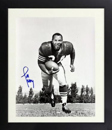 Joe Perry signed San Francisco 49ers Vintage B&W 8x10 Photo minor dings Custom Framing- NFL Alumni, Inc. LOA (HOF)