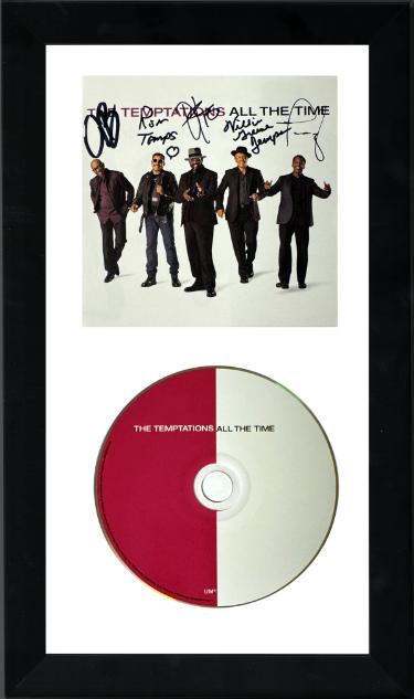 The Temptations signed 2019 All The Time Album Cover Booklet/CD Custom Framing- 5 sigs- COA (Williams/Tyson/Weeks/Braggs/Greene)