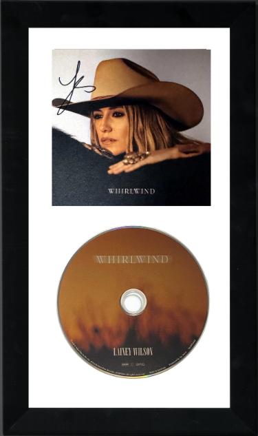 Lainey Wilson signed 2024 Whirlwind 4.75�x4.75 � Art Card, CD/Booklet/Cover Custom Framing 6.5x12� -COA  NEW (Country Music/CM)