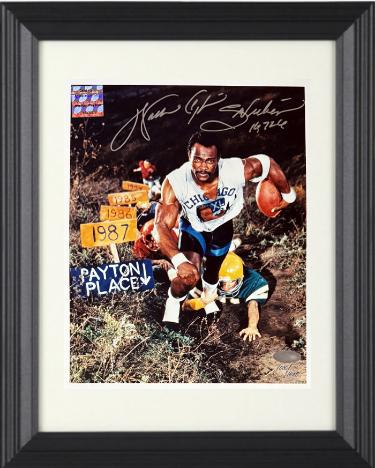 Walter Payton signed Chicago Bears Payton Place 8x10 Photo Sweetness/16,726 Custom Framing- /1000-Payton/Steiner Holograms (HOF)