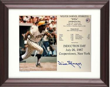 Willie Stargell signed Pittsburgh Pirates MLB Hall of Fame Induction Day 8x10 Photo/Card Custom Framing- Tuff Stuff COA