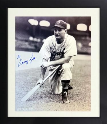 George Kell signed Detroit Tigers Vintage B&W MLB Licensed 8x10 Photo imperfect Custom Framing- COA (HOF)
