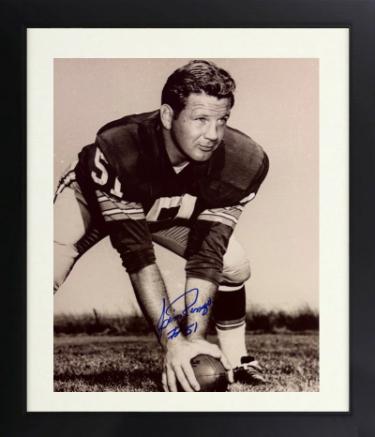 Jim Ringo signed Green Bay Packers Vintage B&W 8x10 Photo Custom Framing- COA (HOF/10X Pro Bowl)