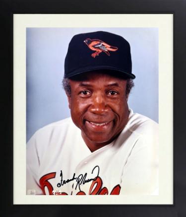 Frank Robinson signed Baltimore Orioles MLB 8x10 Photo imperfect Custom Framing- Tuff Stuff COA (HOF)
