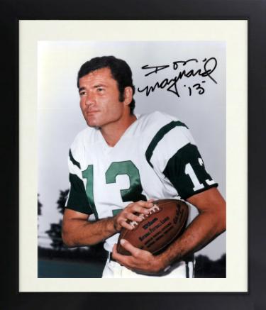 Don Maynard signed New York Jets 8x10 Photo #13 Custom Framing- COA (HOF/4X AFL AS/SB III Champ)