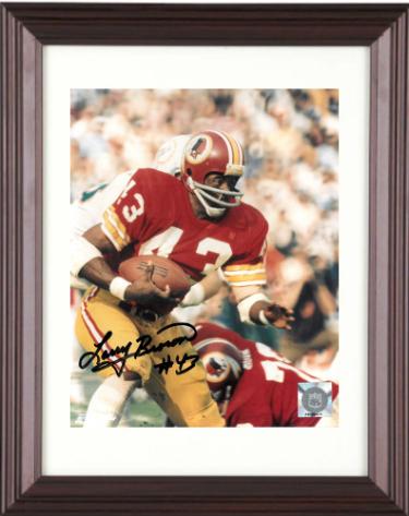 Larry Brown signed Washington NFL Licensed 8x10 Photo #43 Custom Framing- COA/Show Ticket (1972 MVP/SB VII)