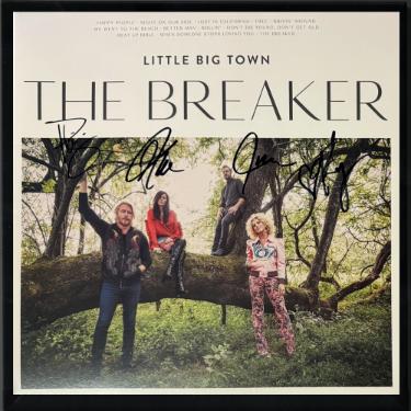 Little Big Town Band Signed 2017 The Breaker Album Cover/LP/ Exclusive Baby Pink Vinyl Record 4 sigs Custom Framing- COA
