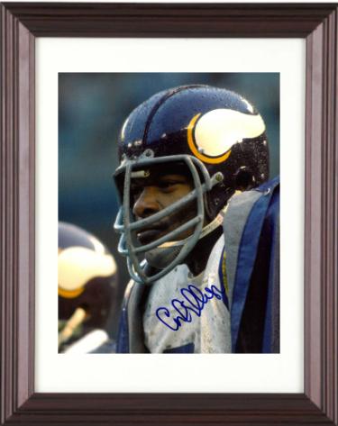Carl Eller signed Minnesota Vikings NFL 8x10 Photo #81 imperfect Custom Framing- COA (HOF/Purple People Eaters)