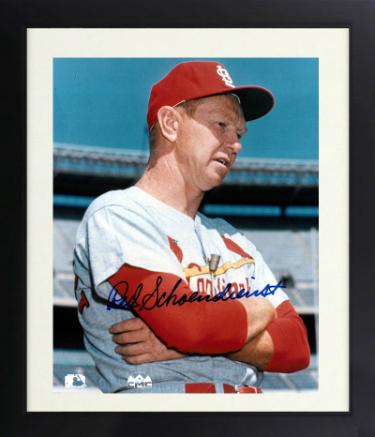 Red Schoendienst signed St. Louis Cardinals MLB 8x10 Photo minor dings Custom Framing- COA/HOF