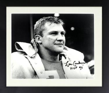 Lou Creekmur signed Detroit Lions Vintage B&W 8x10 Photo HOF 96 Cusstom Framing- COA/Show Ticket