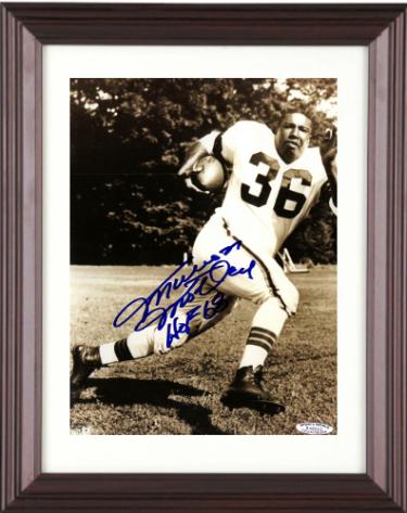 Marion Motley signed Cleveland Browns NFL 8x10 Photo w/ HOF 68 imperfect Custom Framing- COA