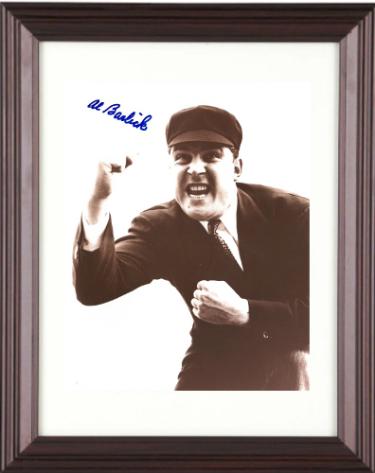 Al Barlick signed HOF Baseball Umpire Sepia Tone 8x10 Photo imperfect Custom Framing- COA