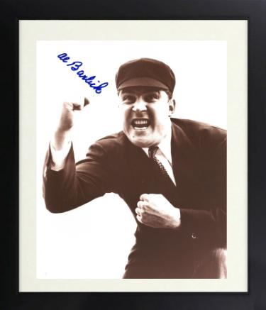 Al Barlick signed HOF Baseball Umpire Sepia Tone 8x10 Photo imperfect Custom Framing- COA