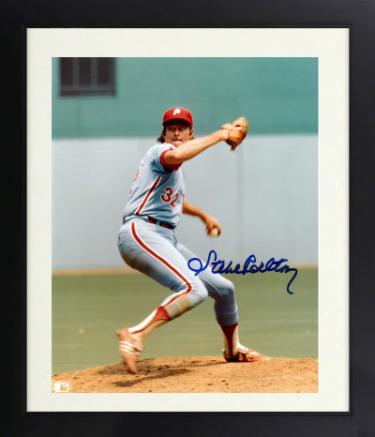 Steve Carlton signed Philadelphia Phillies MLB 8x10 Photo Custom Framing- Tuff Stuff COA (HOF)