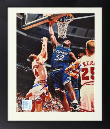 Shaquille O'Neal signed Orlando Magic NBA Licensed 8x10 Photo #32 Custom Framing- Goldin The Score Board COA (HOF)