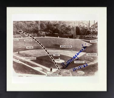 Bill Mazeroski signed Pittsburgh Pirates 1960 World Series 8x10 Photo 10-13-60 ding Custom Framing- Collector's Showcase COA