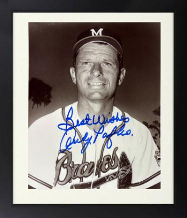 Andy Pafko signed Milwaukee Braves 8x10 Photo Custom Framing imperfect Best Wishes- Stacks of Plaques COA