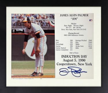 Jim Palmer signed Baltimore Orioles Hall of Fame Induction Day 8x10 Photo Cutom Framing- COA