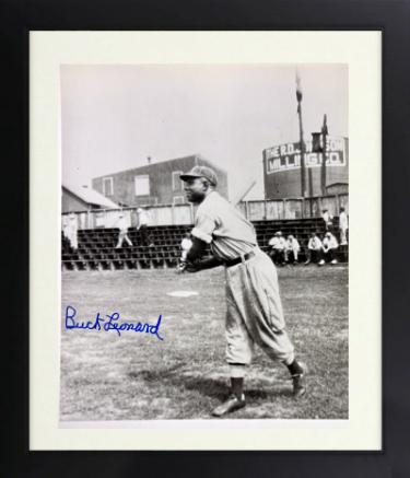 Buck Leonard signed Homestead Grays Negro League 8x10 Photo imperfect Custom Framing- COA