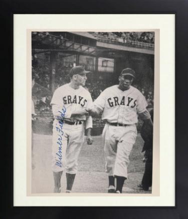 Wilmer Fields signed Homestead Grays Negro League 8.5x11 Photo imperfect Custom Framing- COA
