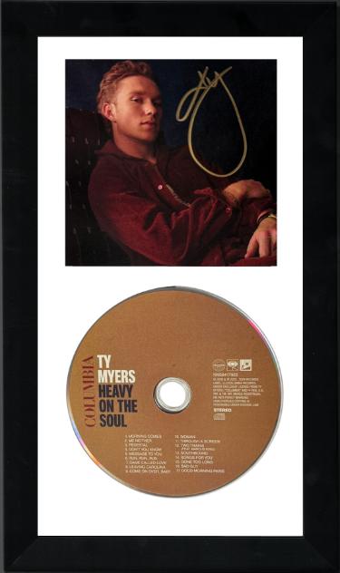 Ty Myers signed 2026 Heavy on the Soul 4.75x4.75 Art Card Insert/CD 6.5x12 Custom Framing - COA