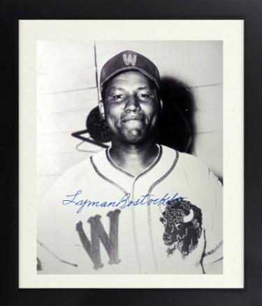 Lyman Bostock Sr. signed Winnipeg Buffaloes Negro League Vintage 8x10 Photo Custom Framing- COA