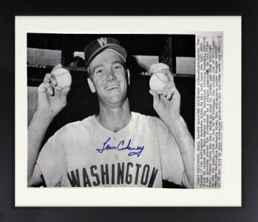 Tom Cheney signed 1962 Washington Senators 8.5x11 Photo Custom Framing- COA 21 Strikeouts/K's