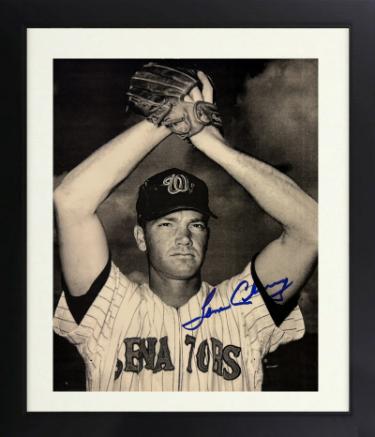 Tom Cheney signed Washington Senators 8x10 Photo Custom Framing- COA (21 Strikeouts/K's)