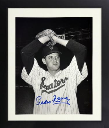Pedro Ramos signed Washington Senators Vintage B&W 8x10 Photo Custom Framing- COA (All-Star)