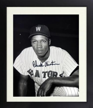 Chuck Hinton signed Washington Senators Vintage B&W 8x10 Photo Custom Framing- COA (MLBPAA)