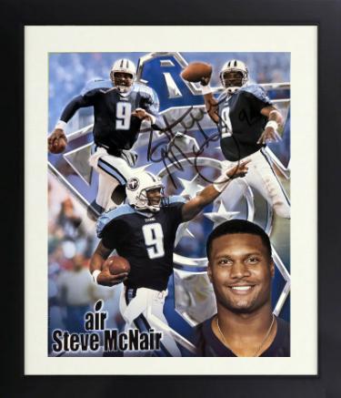 Steve McNair signed Tennessee Titans Air McNair NFL 8x10 Photo ding Custom Framing- Beckett Review