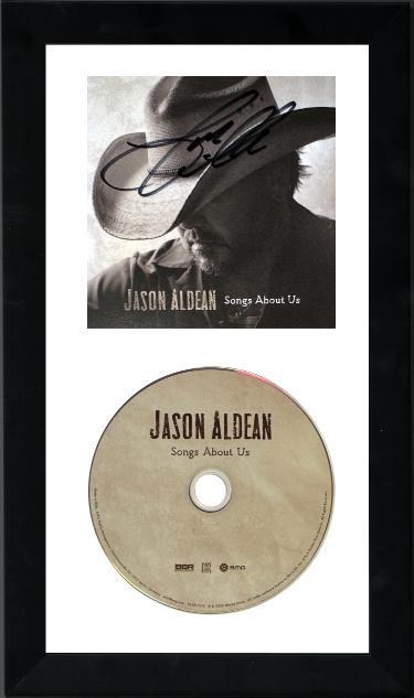 Jason Aldean signed 2026 Songs About Us 4.75x4.75 Art Card Insert/CD 6.5x12 Custom Framing- COA