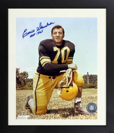 Ernie Stautner signed Pittsburgh Steelers NFL 8x10 Photo HOF 1969 Custom Framing imperfect- COA