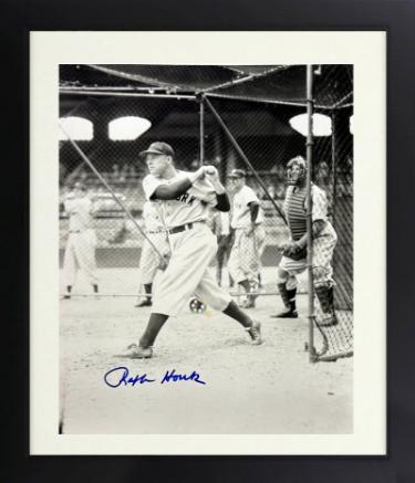 Ralph Houk signed New York Yankees 8x10 Photo Custom Framing imperfect- COA (1961 & 1962 WS Champ)