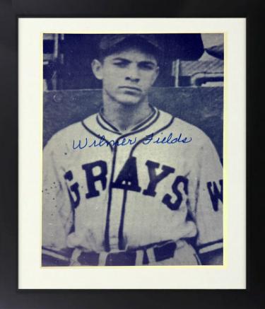 Wilmer Fields signed Homestead Grays Negro League 8.5x11 Photo Custom Framing imperfect- COA