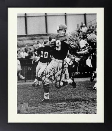 Hugh McElhenny signed Minnesota Vikings NFL 8x10 Photo Custom Framing w/ HOF 70 imperfect- COA