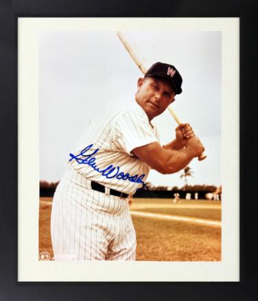 Gene Woodling signed Washington Senators MLB Licensed 8x10 Photo Custom Framing imperfect- COA