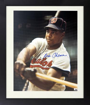 Bob Chance signed Washington Senators MLB Licensed 8x10 Photo Custom Framing imperfect- COA