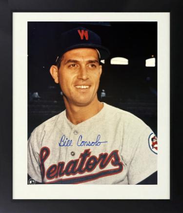 Bill Consolo signed Washington Senators MLB Licensed 8x10 Photo Custom Framing imperfect - COA