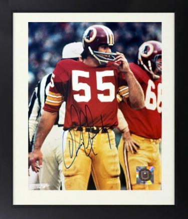 Chris Hanburger signed Washington NFL Licensed 8x10 Photo Custom Framing imperfect- COA (HOF)
