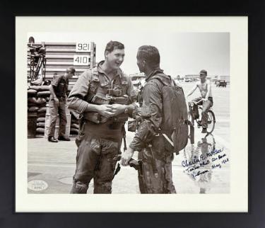 Charles E. McGee signed 8x10 Photo Custom Framing- JSA- Tan Son Nhut Air Base Vietnam May 1968/Tuskegee Airmen/Red Tails/WWII