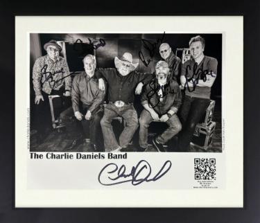 Charlie Daniels Band signed 2016 8x10 Photo 6 sigs Custom Framing- COA Brown/Hayward/Wickline/Wormer